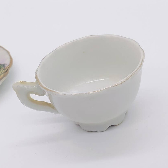 Vintage Atlantic City New Jersey Miniature Tea Cup Saucer Plate Set Souvenir 80s - Picture 5 of 9